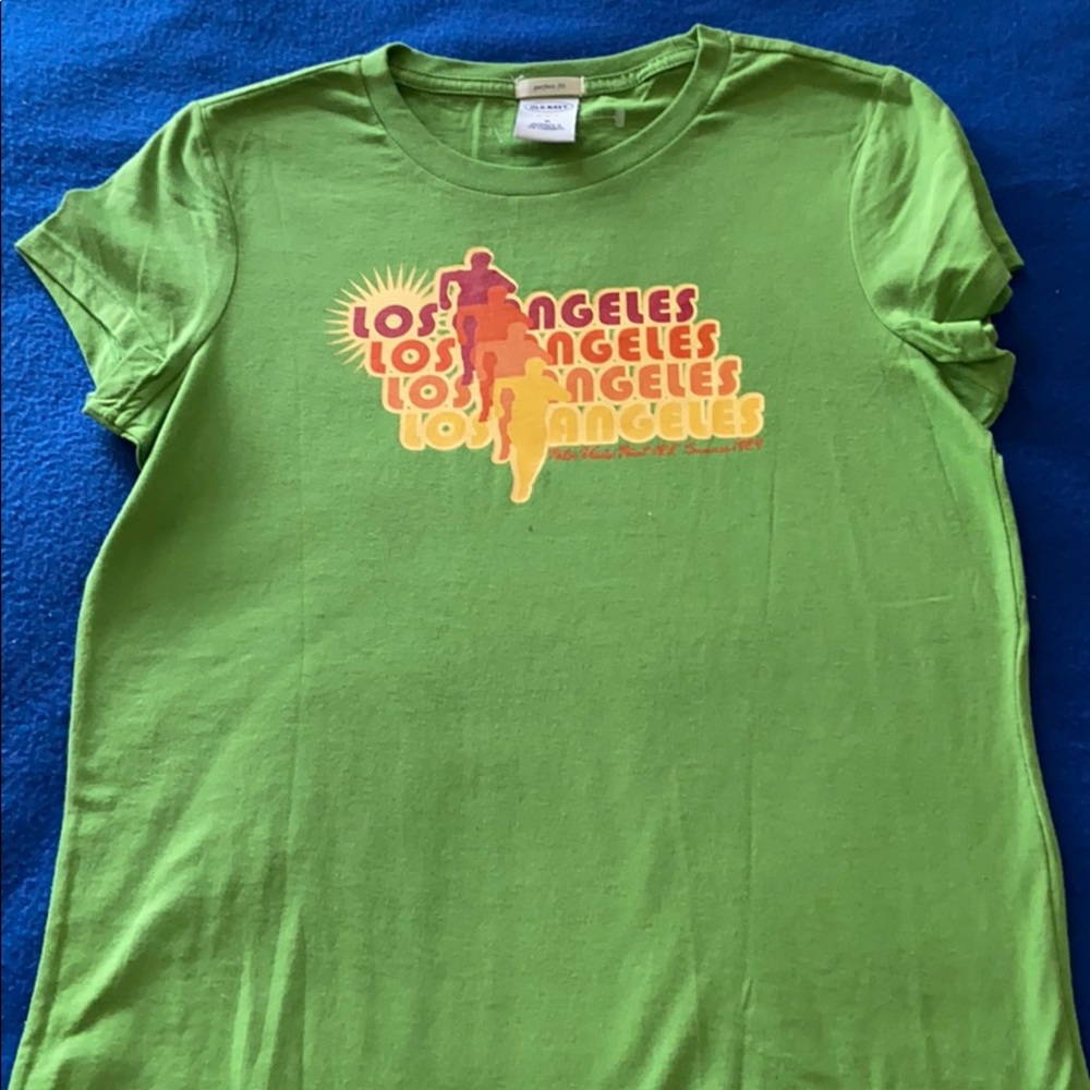 🔥 3/$15 Retro melon green LA runners marathon t shirt